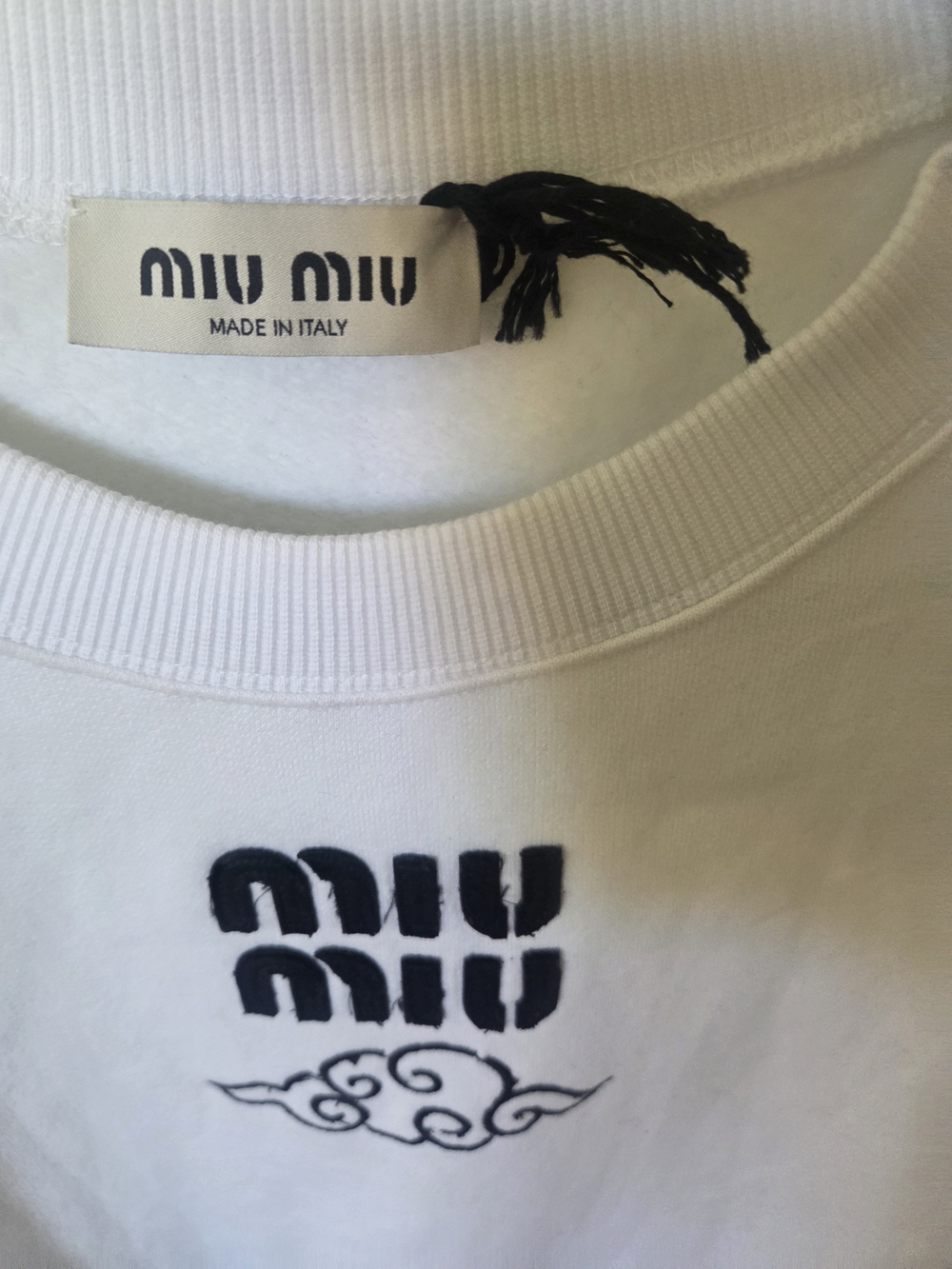 Miu Miu White Logo Sweatshirt - Picture 7 of 7